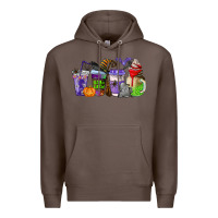 Coffee halloween coffee cups Premium Hoodie - AdoDesignShop