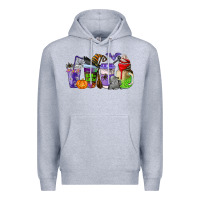 Heather Grey halloween coffee cups Premium Hoodie - AdoDesignShop