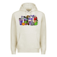 Oatmeal Heather halloween coffee cups Premium Hoodie - AdoDesignShop