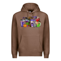 Chestnut halloween coffee cups Premium Hoodie - AdoDesignShop