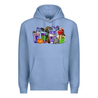 Colony Blue halloween coffee cups Premium Hoodie - AdoDesignShop