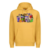 Mustard halloween coffee cups Premium Hoodie - AdoDesignShop