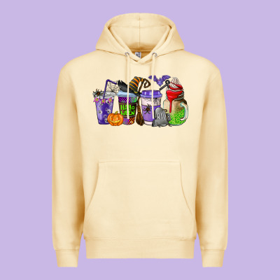 Halloween Coffee Cups Premium Hoodie Designed By Adodesignshop
