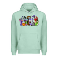Seafoam halloween coffee cups Premium Hoodie - AdoDesignShop