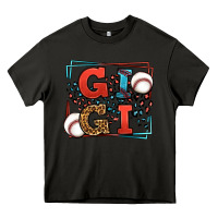 Asphalt Baseball gigi leopard frame Heavy Core Tee - LillyAllenDesigns