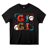 Black Baseball gigi leopard frame Heavy Core Tee - LillyAllenDesigns