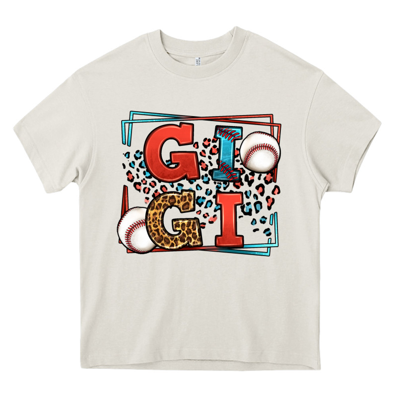 Baseball Gigi Leopard Frame Heavy Core Tee by LillyAllenDesigns | Teevron