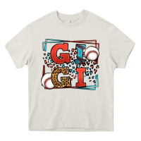 Cream Baseball gigi leopard frame Heavy Core Tee - LillyAllenDesigns