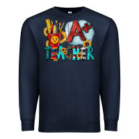 Navy a  teacher Premium Sweatshirt - Zillion Design Studio