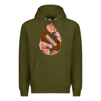 Army Green american football and western roses teardrop Premium Hoodie - BundleAndBundleShop