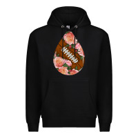 Black american football and western roses teardrop Premium Hoodie - BundleAndBundleShop