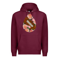 Burgundy american football and western roses teardrop Premium Hoodie - BundleAndBundleShop
