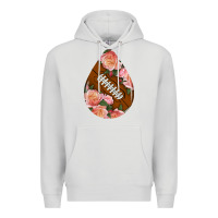Dove Grey american football and western roses teardrop Premium Hoodie - BundleAndBundleShop