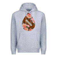 Heather Grey american football and western roses teardrop Premium Hoodie - BundleAndBundleShop