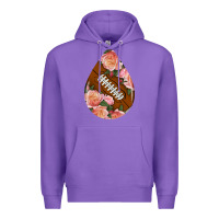 Purple american football and western roses teardrop Premium Hoodie - BundleAndBundleShop