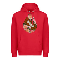 Red american football and western roses teardrop Premium Hoodie - BundleAndBundleShop