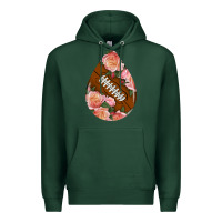 Sports Green american football and western roses teardrop Premium Hoodie - BundleAndBundleShop
