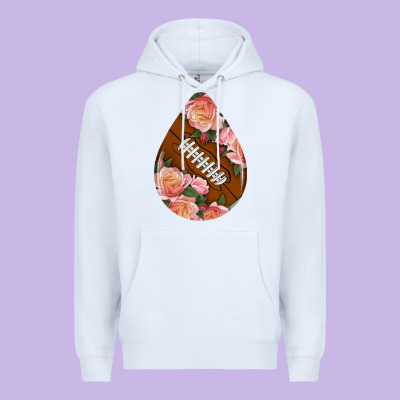American Football And Western Roses Teardrop Premium Hoodie Designed By Bundleandbundleshop