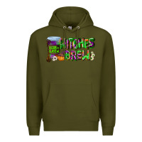 Army Green witches brew Premium Hoodie - AdoDesignShop