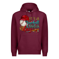 Burgundy it's a baseball kinda day Premium Hoodie - BundleAndBundleShop