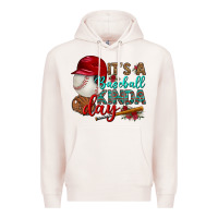 Pale Pink it's a baseball kinda day Premium Hoodie - BundleAndBundleShop
