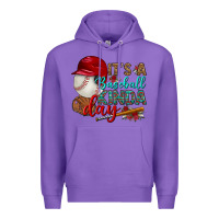 Purple it's a baseball kinda day Premium Hoodie - BundleAndBundleShop