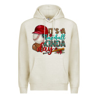 Oatmeal Heather it's a baseball kinda day Premium Hoodie - BundleAndBundleShop