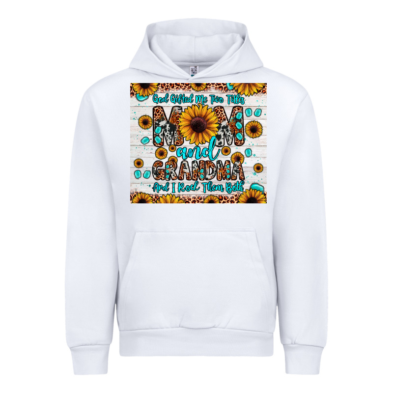 God Gifted Me Two Titles Mom And Grandma And I Rock Them Both Urban Hoodie by JahusDesignShop | Teevron