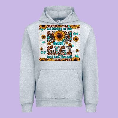 God Gifted Me Two Titles Mom And Gigi And I Rock Them Both Urban Hoodie Designed By Jahusdesignshop