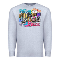 Heather Grey resting nurse face Premium Sweatshirt - Zillion Design Studio