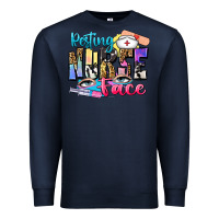 Navy resting nurse face Premium Sweatshirt - Zillion Design Studio
