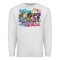 Oatmeal Heather resting nurse face Premium Sweatshirt - Zillion Design Studio