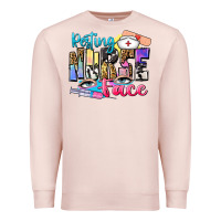 Pale Pink resting nurse face Premium Sweatshirt - Zillion Design Studio