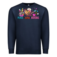 Navy peace love nursing Premium Sweatshirt - Zillion Design Studio