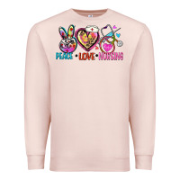 Pale Pink peace love nursing Premium Sweatshirt - Zillion Design Studio