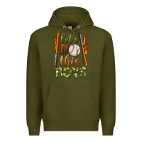 Army Green let's do this boys baseball Premium Hoodie - BundleAndBundleShop