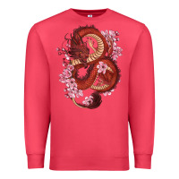 Cardinal red dragon and sakura cherry blossoms Premium Sweatshirt - RanaPortraitStore