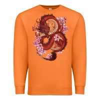 Carrot red dragon and sakura cherry blossoms Premium Sweatshirt - RanaPortraitStore