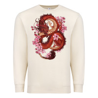 Sandshell red dragon and sakura cherry blossoms Premium Sweatshirt - RanaPortraitStore