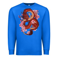 True Royal red dragon and sakura cherry blossoms Premium Sweatshirt - RanaPortraitStore