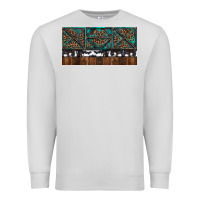 Dove Grey Rusty Sunflowers with Cowhide and Turquoise Premium Sweatshirt - RanaPortraitStore