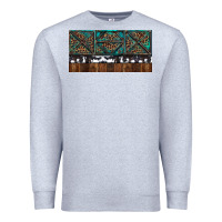 Heather Grey Rusty Sunflowers with Cowhide and Turquoise Premium Sweatshirt - RanaPortraitStore