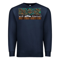Navy Rusty Sunflowers with Cowhide and Turquoise Premium Sweatshirt - RanaPortraitStore