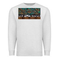Oatmeal Heather Rusty Sunflowers with Cowhide and Turquoise Premium Sweatshirt - RanaPortraitStore