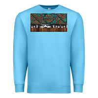 Ocean Blue Rusty Sunflowers with Cowhide and Turquoise Premium Sweatshirt - RanaPortraitStore