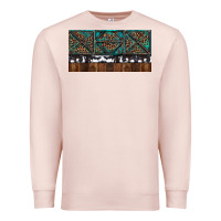 Pale Pink Rusty Sunflowers with Cowhide and Turquoise Premium Sweatshirt - RanaPortraitStore