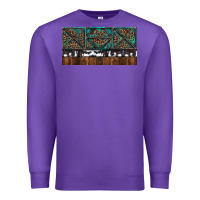 Purple Rusty Sunflowers with Cowhide and Turquoise Premium Sweatshirt - RanaPortraitStore