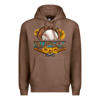 Chestnut western baseball with sunflower Premium Hoodie - BundleAndBundleShop