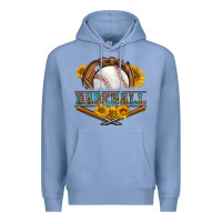 Colony Blue western baseball with sunflower Premium Hoodie - BundleAndBundleShop