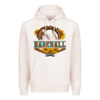 Pale Pink western baseball with sunflower Premium Hoodie - BundleAndBundleShop